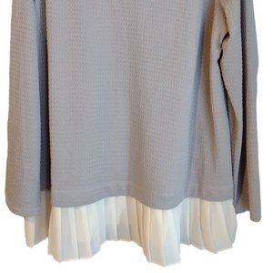 Women's Lauren Conrad Long Sleeve Pleated Hem BlouseTaupe & Cream Size XXL NWT!